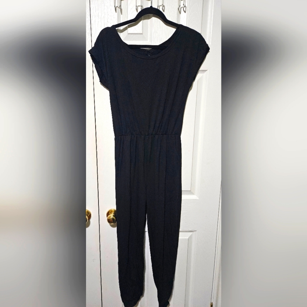 Women's Black Short Sleeve Romper